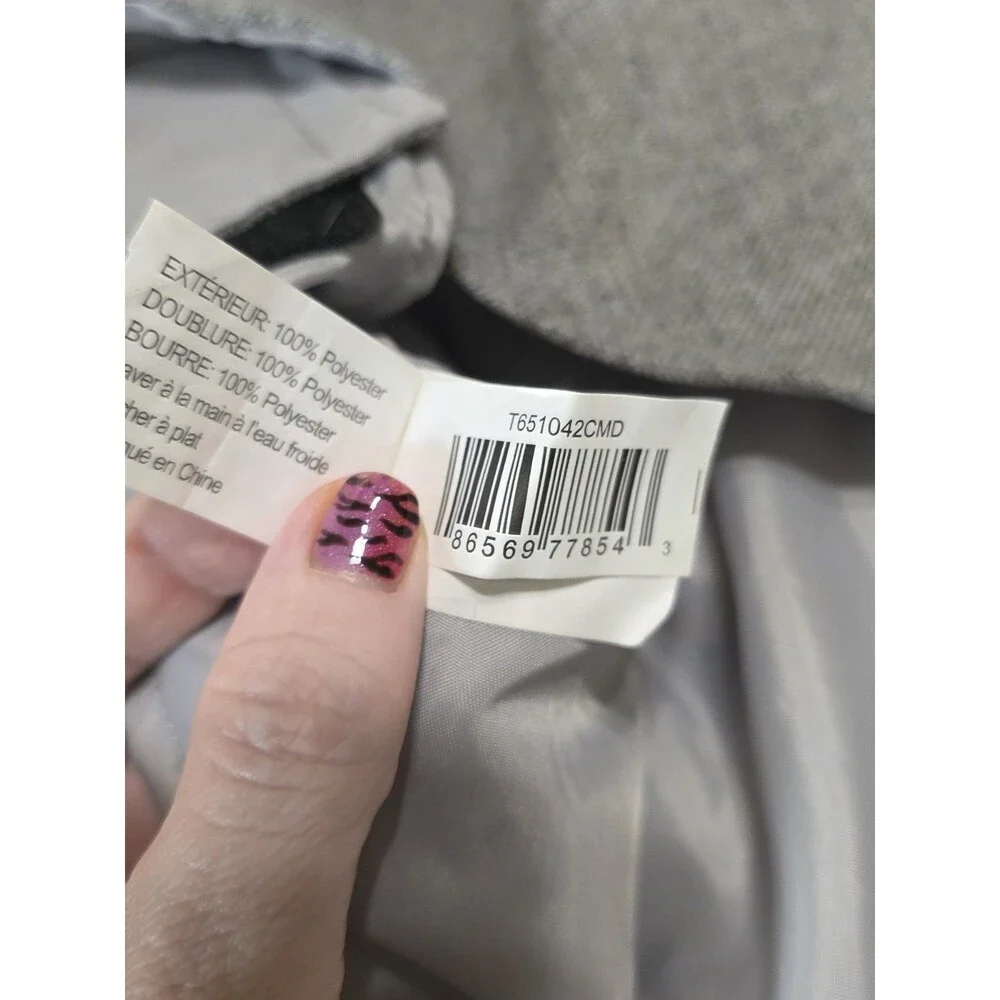 Friends Forever Grey w\ Fuzzy Collar Dog Coat Size Med